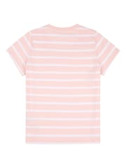 U.S. Polo Assn. Pink Regular Fit Womens Slub Stripe V-Neck 100% Cotton T-Shirt - Image 7 of 8