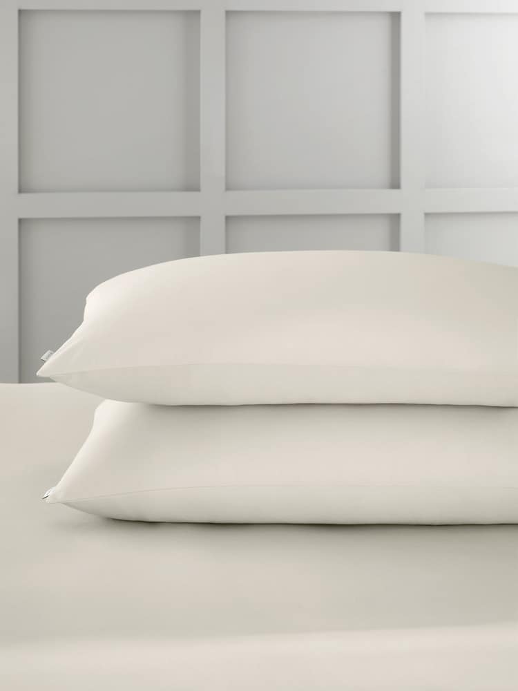 Bianca Set of 2 Oyster 400 Thread Count 100% Cotton Sateen Pillowcases - Image 1 of 4