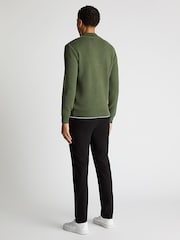 Remus Uomo Green Merino Wool Blend Quarter Zip Jumper - Image 2 of 6