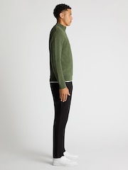 Remus Uomo Green Merino Wool Blend Quarter Zip Jumper - Image 5 of 6