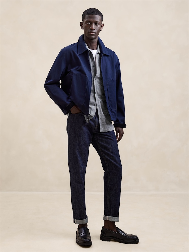 Banana Republic Grey Linen Pique Resort Shirt - Image 1 of 1