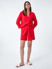 Roman Red Pleat Detail 100% Cotton Top - Image 2 of 5