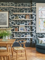 Graham & Brown Blue Ambire Wallpaper Sample - Image 1 of 3