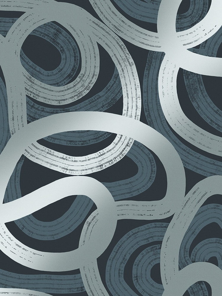 Graham & Brown Blue Ambire Wallpaper Sample - Image 2 of 3