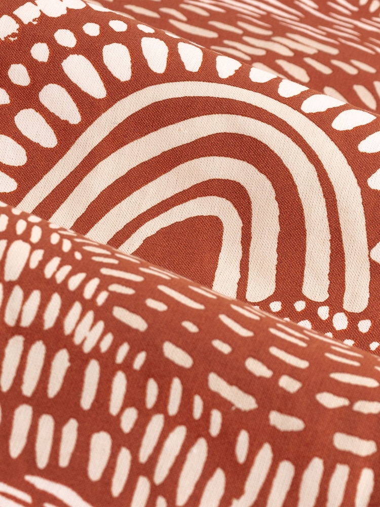 HÖEM Chestnut Nola Abstract Geometric Eyelet 100% Cotton Curtains - Image 5 of 5