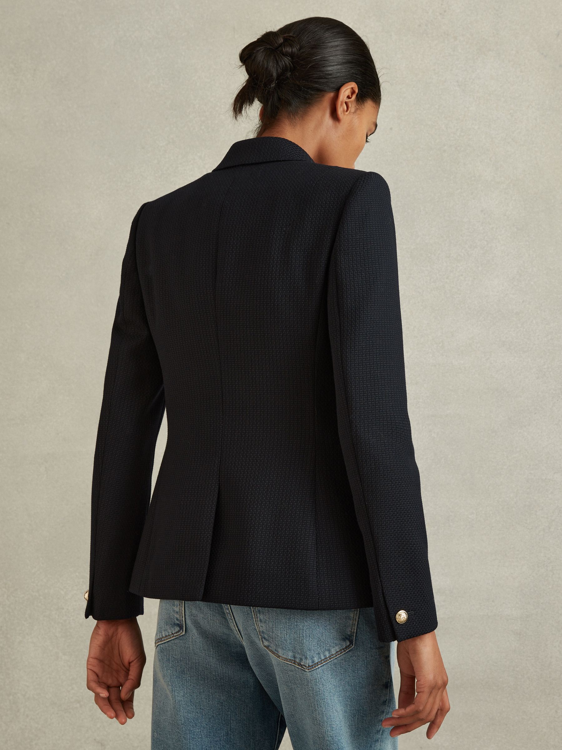 【海外限定】REISSブレザー☆Tally Double Breasted Wool Blend Buy Reiss Navy Tally Tailored Fit Textured Double Breasted