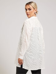 Creme - Yours Curve London Zebra Print Mesh Shirt - Bild 3 von 5
