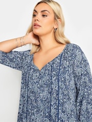 Yours Curve Blue Boho Top - Image 4 of 4
