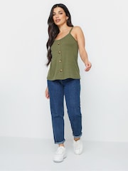 Schwarz/Khaki-Grün - PixieGirl Geknöpfte Camisoles in Kurzgröße im 2er-Pack - Bild 3 von 6