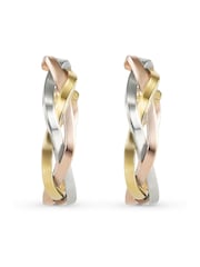 Beaverbrooks 9ct Gold Plait Hoop Earrings - Image 2 of 4