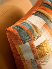 Orange Cut Velvet Retro Etch 59 x 59cm Cushion - Image 2 of 5