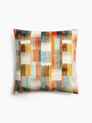Orange Cut Velvet Retro Etch 59 x 59cm Cushion - Image 3 of 5