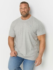 BadRhino Big & Tall Grey Neppy Marl 100% Cotton T-Shirt - Image 1 of 3