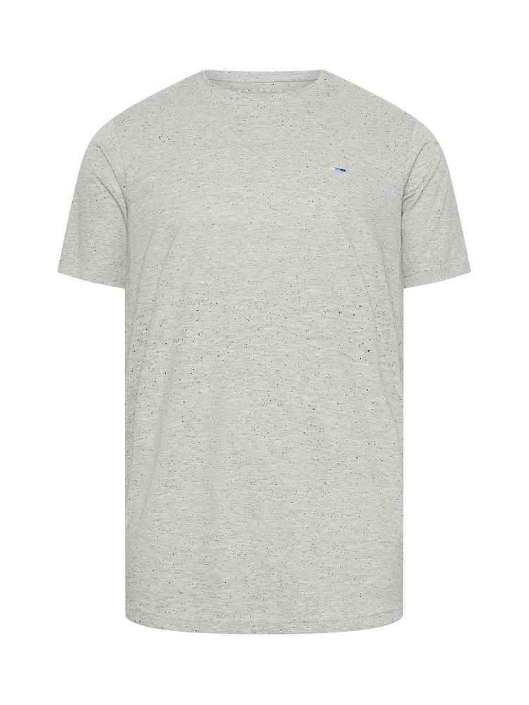 BadRhino Big & Tall Grey Neppy Marl 100% Cotton T-Shirt - Image 2 of 3