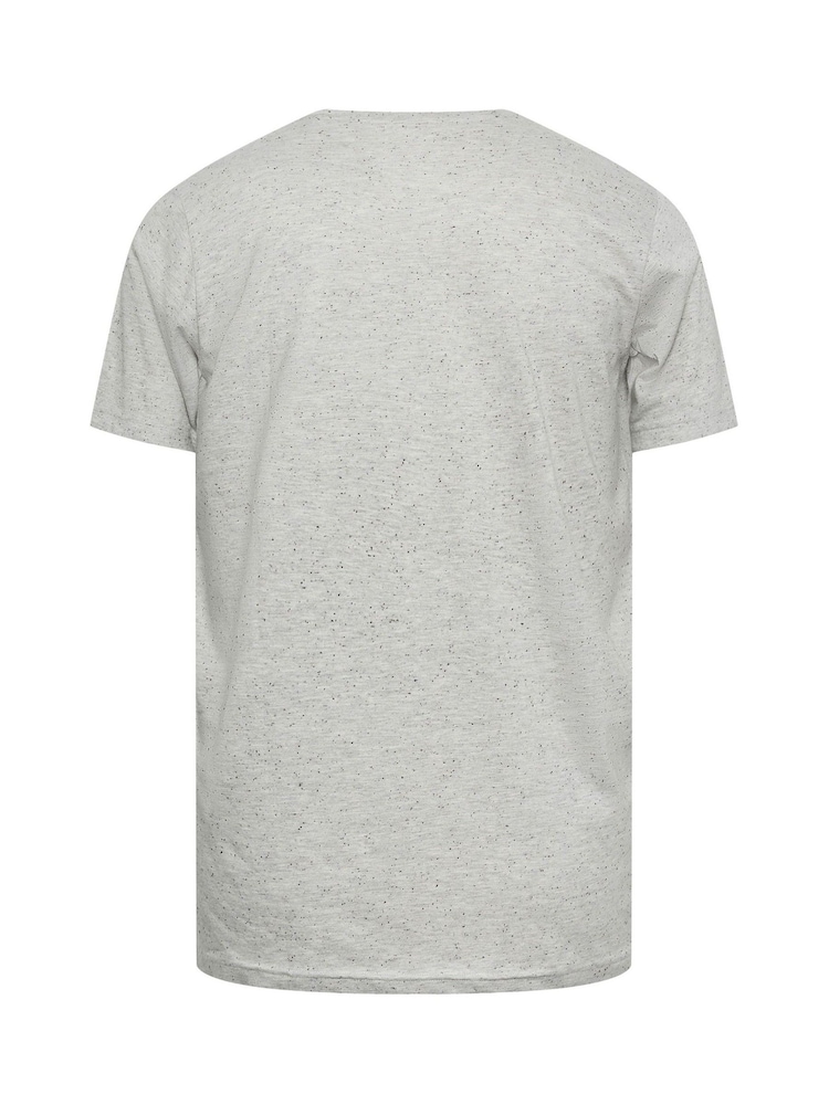 BadRhino Big & Tall Grey Neppy Marl 100% Cotton T-Shirt - Image 3 of 3