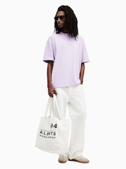 AllSaints Purple 100% Cotton Access Crew Neck T-Shirt - Image 3 of 6