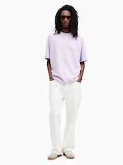 AllSaints Purple 100% Cotton Access Crew Neck T-Shirt - Image 5 of 6