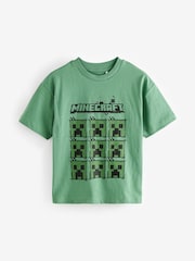 Green 100% Cotton Licensed Minecraft T-Shirt (3-16yrs) - Image 1 of 3