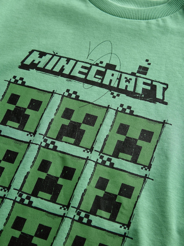Green 100% Cotton Licensed Minecraft T-Shirt (3-16yrs) - Image 3 of 3