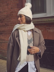 Cream Cable Knit Pom Hat - Image 2 of 4