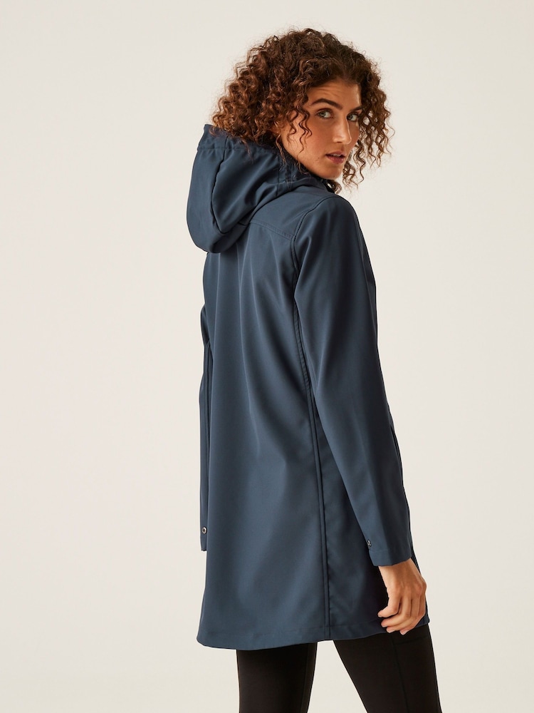 Regatta Blue Carisbrooke Longline Waterproof Softshell Jacket - Image 2 of 8