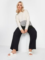 Yours Curve Cream Colourblock Jumper - Image 2 of 4