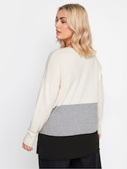 Yours Curve Cream Colourblock Jumper - Image 3 of 4