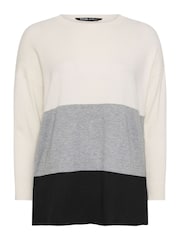 Yours Curve Cream Colourblock Jumper - Image 4 of 4