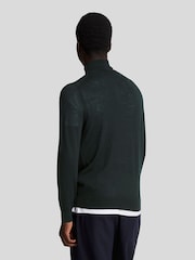 Lyle & Scott Black Tonal Eagle Merino Quarter Zip Jumper - Image 3 of 5