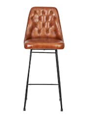 Pacific Vintage Brown Camillo Leather Diamond Back Bar Stool - Image 2 of 6