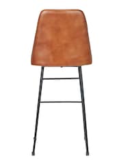 Pacific Vintage Brown Camillo Leather Diamond Back Bar Stool - Image 5 of 6