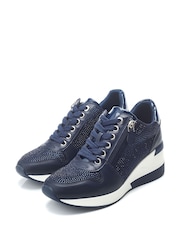 Moda In Pelle Brookie Glitz Wedge Side Zip Trainers - Image 2 of 4