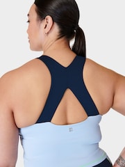 Sweaty Betty Breeze Blue Power Racerback Bra Tank - Image 2 of 8