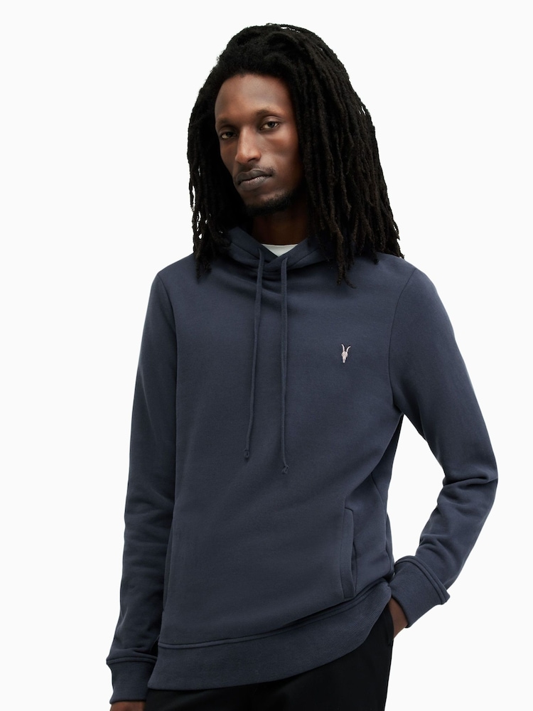 AllSaints Blue Raven Contrast Hoodie - Image 1 of 5