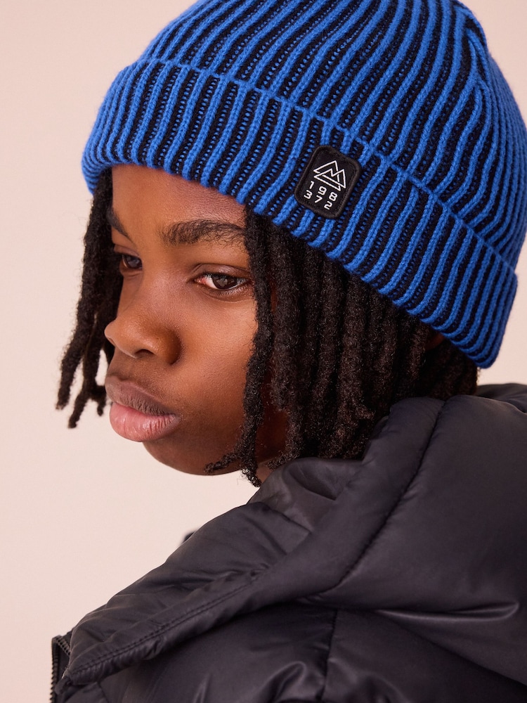 Cobalt Blue Plated Knitted Beanie Hat (1-16yrs) - Image 1 of 5