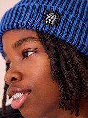 Cobalt Blue Plated Knitted Beanie Hat (1-16yrs) - Image 3 of 5
