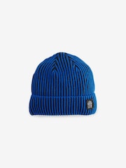 Cobalt Blue Plated Knitted Beanie Hat (1-16yrs) - Image 4 of 5