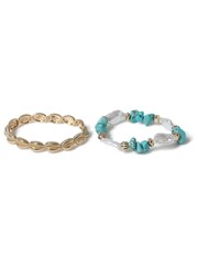 Aela Gold Tone Shell Stretch Bracelet - Image 2 of 2