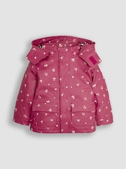 JoJo Maman Bébé Pink Floral 3-In-1 Waterproof Jacket - Image 1 of 5