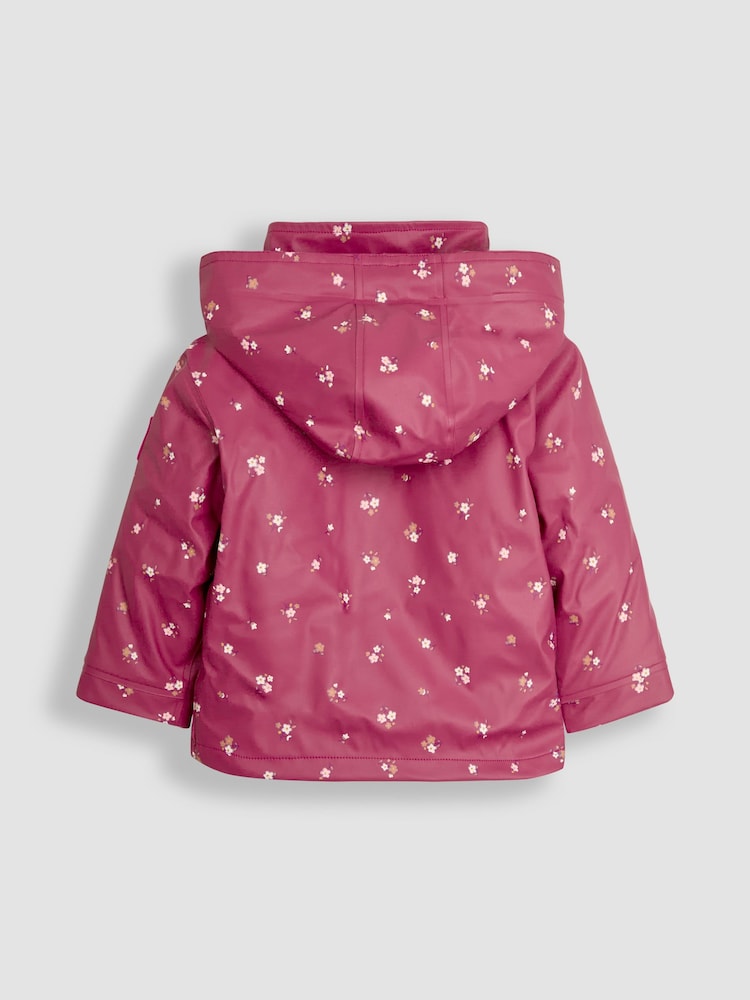 JoJo Maman Bébé Pink Floral 3-In-1 Waterproof Jacket - Image 2 of 5