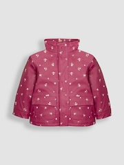JoJo Maman Bébé Pink Floral 3-In-1 Waterproof Jacket - Image 3 of 5