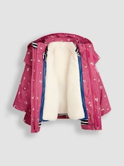 JoJo Maman Bébé Pink Floral 3-In-1 Waterproof Jacket - Image 4 of 5