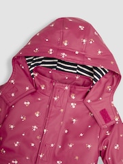JoJo Maman Bébé Pink Floral 3-In-1 Waterproof Jacket - Image 5 of 5