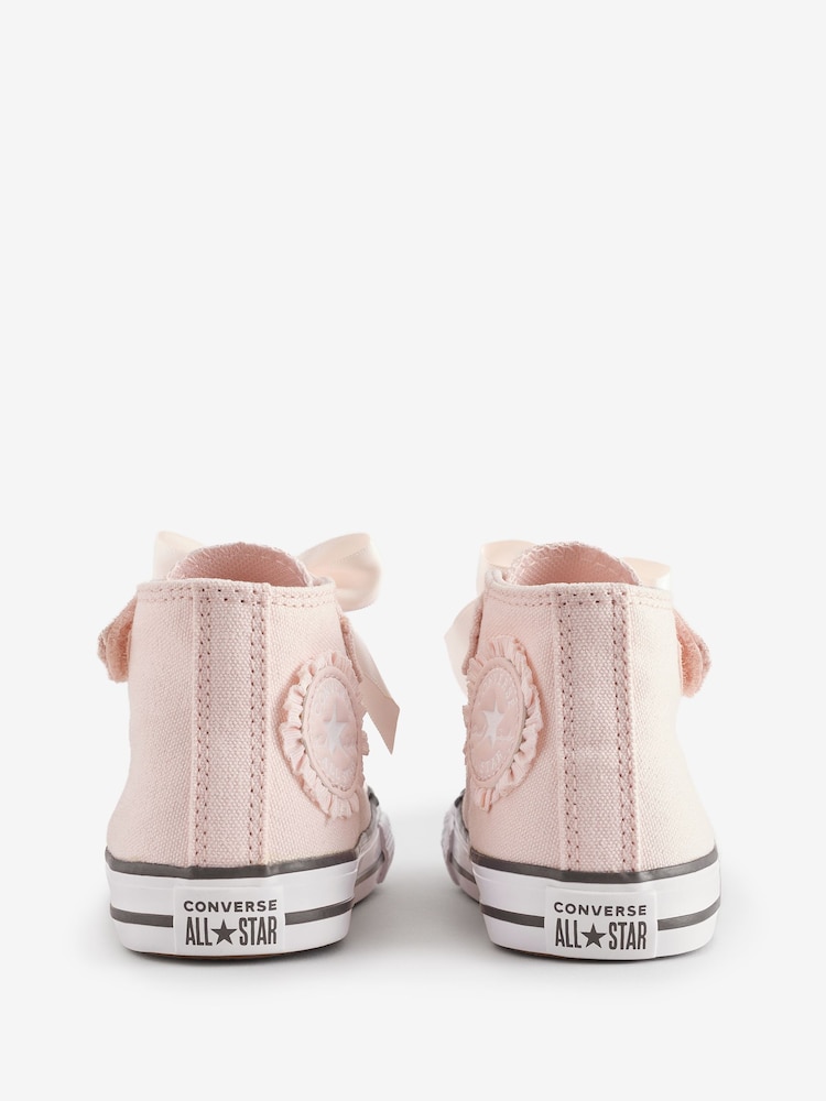 Converse Pink Infant Chuck Taylor Bow Detail 1V Trainers - Image 4 of 12