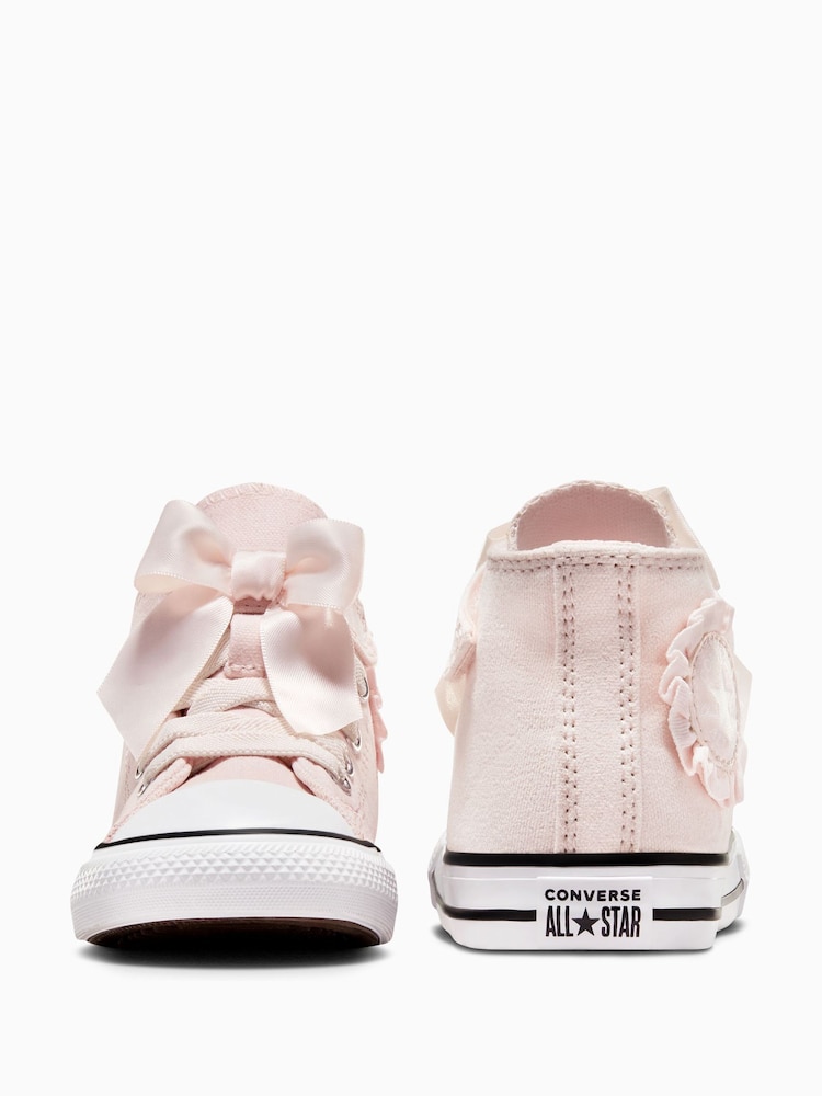Converse Pink Infant Chuck Taylor Bow Detail 1V Trainers - Image 6 of 12