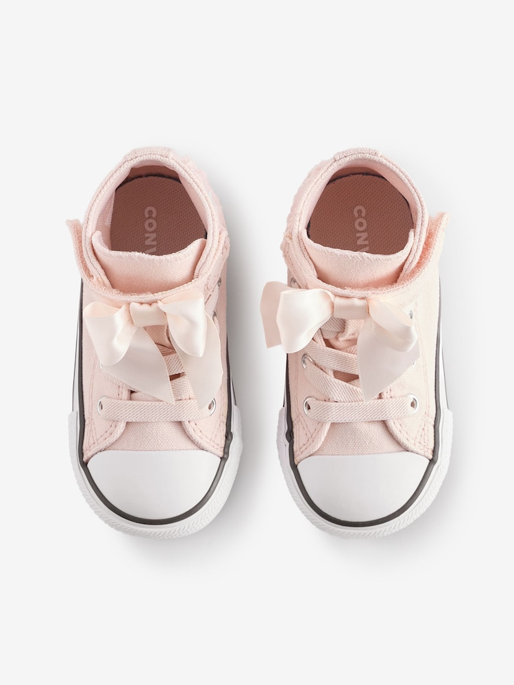 Converse Pink Infant Chuck Taylor Bow Detail 1V Trainers - Image 7 of 12