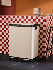 MADE.COM Cream 2 Section 60 Litre Recycling and Waste Colter Bin - Image 1 of 4