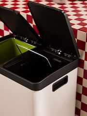 MADE.COM Cream 2 Section 60 Litre Recycling and Waste Colter Bin - Image 3 of 4