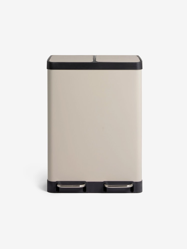 MADE.COM Cream 2 Section 60 Litre Recycling and Waste Colter Bin - Image 4 of 4