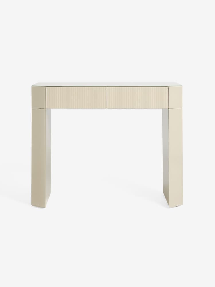 MADE.COM Ecru White Glass Eleni Dressing Table - Image 5 of 5